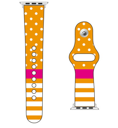 【送料無料】 SECOND SKIN for Apple Watch ドット/ボーダー オレンジ / for 38/40/41mm 【SECOND SKIN】applewatch バンド アップルウォッチ バンド applewatch ベルト アップルウォッチ べルト ファッショナブル おしゃれ かわいい 交換ベルト 時計ベルト