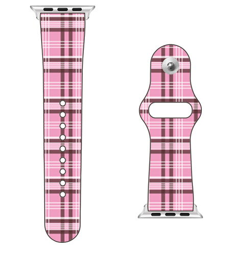 【送料無料】 SECOND SKIN for Apple Watch カントリータータンチェックピンク×ブラウン / for 42/44/45mm 【SECOND SKIN】applewatch バンド アップルウォッチ バンド applewatch ベルト アップルウォッチ べルト ファッショナブル おしゃれ かわいい 交換ベルト