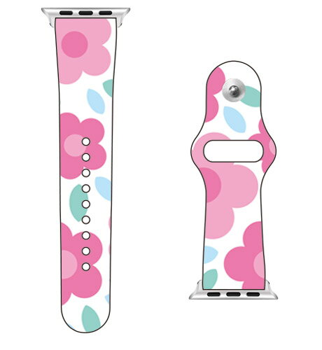 【送料無料】 SECOND SKIN for Apple Watch フラワーポップ ホワイト×ピンク / for 42/44/45mm 【SECOND SKIN】applewatch バンド アップルウォッチ バンド applewatch ベルト アップルウォッチ べルト ファッショナブル おしゃれ かわいい 交換ベルト 時計ベルト