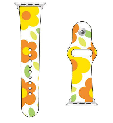 【送料無料】 SECOND SKIN for Apple Watch フラワーポップ ホワイト×イエロー / for 42/44/45mm 【SECOND SKIN】applewatch バンド アップルウォッチ バンド applewatch ベルト アップルウォッチ べルト ファッショナブル おしゃれ かわいい 交換ベルト 時計ベルト