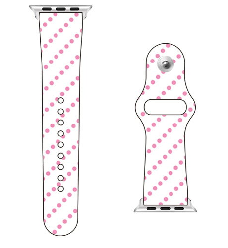 【送料無料】 SECOND SKIN for Apple Watch ドットストライプ ホワイト×ピンク / for 42/44/45mm 【SECOND SKIN】applewatch バンド アップルウォッチ バンド applewatch ベルト アップルウォッチ べルト ファッショナブル おしゃれ かわいい 交換ベルト 時計ベルト