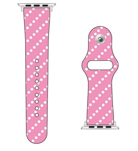 【送料無料】 SECOND SKIN for Apple Watch ドットストライプ ピンク×ホワイト / for 42/44/45mm 【SECOND SKIN】applewatch バンド アップルウォッチ バンド applewatch ベルト アップルウォッチ べルト ファッショナブル おしゃれ かわいい 交換ベルト 時計ベルト
