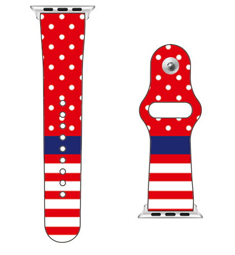 【送料無料】 SECOND SKIN for Apple Watch ドット/ボーダー レッド / for 42/44/45mm 【SECOND SKIN】applewatch バンド アップルウォッチ バンド applewatch ベルト アップルウォッチ べルト ファッショナブル おしゃれ かわいい 交換ベルト 時計ベルト