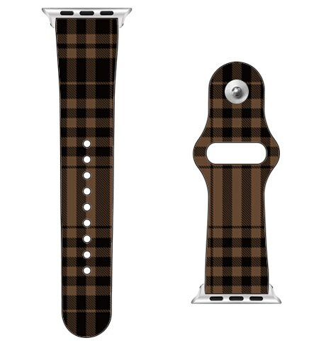 【送料無料】 SECOND SKIN for Apple Watch チェック ブラウン×ブラック / for 42/44/45mm 【SECOND SKIN】applewatch バンド アップルウォッチ バンド applewatch ベルト アップルウォッチ べルト ファッショナブル おしゃれ かわいい 交換ベルト 時計ベルト