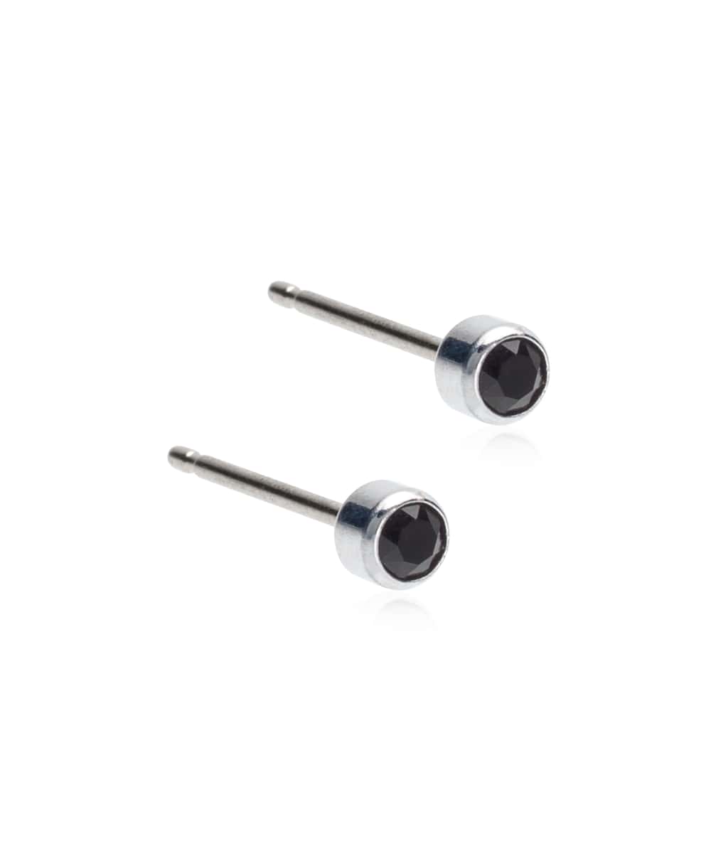 ピアス アレルギー対応 純チタン シルバー 3mm ベゼル ブラック 15-1402-72アレルギーフリーピアス アレルギーピアス アレルギー対応ピアス ピアス 金属アレルギー ピアス レディース ピアス ブランド