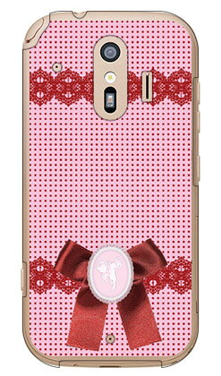Rakuten - ドット×カメオ ピンク （クリア） らくらくスマートフォン F-42A・me F-01L docomo Coverfull らくらくスマートフォンme f-01l ケース らくらくスマートフォンme f-01l カバー らくらく スマホme ケース らくらく スマホme カバー f01l ケース 送料無料