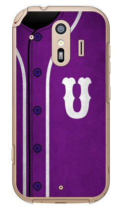 Cf LTD ベースボール イニシャル パープル U （クリア） らくらくスマートフォン F-42A・me F-01L docomo Coverfull らくらくスマートフォンme f-01l ケース らくらくスマートフォンme f-01l カバー らくらく スマホme ケース カバー 送料無料