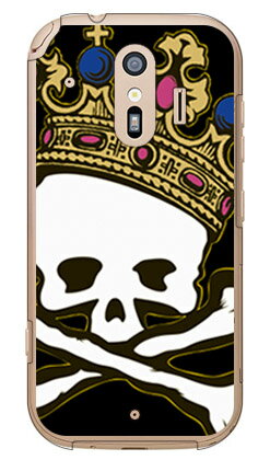 【送料無料】 スカルキング TYPE2 （クリア） / for らくらくスマートフォン F-42A・me F-01L/docomo 【SECOND SKIN】らくらくスマートフォンme f-01l ケース らくらくスマートフォンme f-01l カバー らくらく スマホme ケース らくらく スマホme カバー f01l ケース