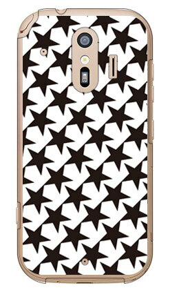 【送料無料】 スター TYPE2 ホワイト×ブラック （クリア） / for らくらくスマートフォン F-42A・me F-01L/docomo 【SECOND SKIN】らくらくスマートフォンme f-01l ケース らくらくスマートフォンme f-01l カバー らくらく スマホme ケース カバー f01l