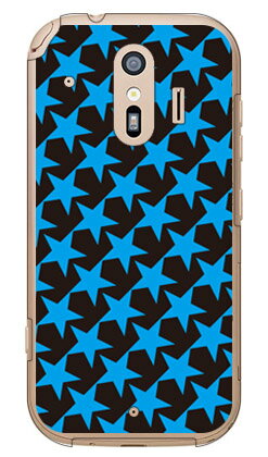 【送料無料】 スター TYPE2 ブラック×ブルー （クリア） / for らくらくスマートフォン F-42A・me F-01L/docomo 【SECOND SKIN】らくらくスマートフォンme f-01l ケース らくらくスマートフォンme f-01l カバー らくらく スマホme ケース カバー f01l
