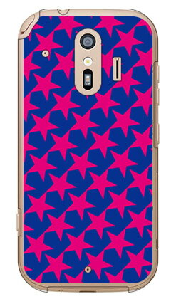 【送料無料】 スター TYPE2 ブルー×ピンク （クリア） / for らくらくスマートフォン F-42A・me F-01L/docomo 【SECOND SKIN】らくらくスマートフォンme f-01l ケース らくらくスマートフォンme f-01l カバー らくらく スマホme ケース カバー f01l ケース
