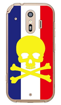 【送料無料】 スカル トリコロール （クリア） / for らくらくスマートフォン F-42A・me F-01L/docomo 【SECOND SKIN】らくらくスマートフォンme f-01l ケース らくらくスマートフォンme f-01l カバー らくらく スマホme ケース らくらく スマホme カバー f01l ケース