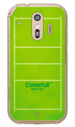 バレーコート グリーン（クリア） らくらくスマートフォン F-42A・me F-01L docomo Coverfull らくらくスマートフォンme f-01l ケース らくらくスマートフォンme f-01l カバー らくらく スマホme ケース らくらく スマホme カバー f01l ケース 送料無料