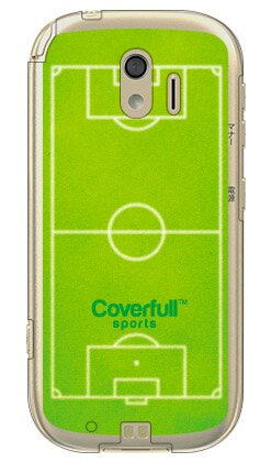 サッカーコート グリーン（クリア） らくらくスマートフォン me F-03K docomo Coverfull ドコモ らくらくスマートフォンme ケース らく...
