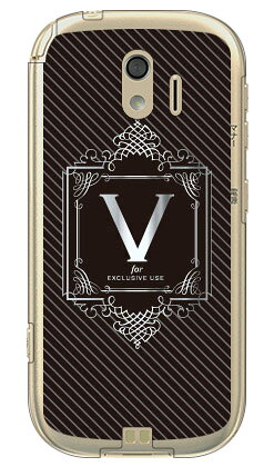 Cf LTD ラグジュアリーイニシャル V シルバーグレー （クリア） らくらくスマートフォン me F-03K docomo Coverfull ドコモ らくらくスマートフォンme ケース らくらくスマートフォンme カバーf-03k ケース f-03k カバー 花 和柄 送料無料
