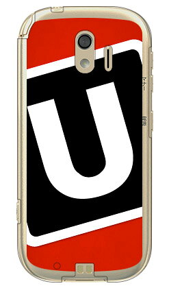 樂天商城 - Cf LTD キャンプ イニシャル レッド×ブラック U （クリア） らくらくスマートフォン me F-03K docomo Coverfull ドコモ らくらくスマートフォンme ケース らくらくスマートフォンme カバーf-03k ケース f-03k カバー 花 和柄 送料無料