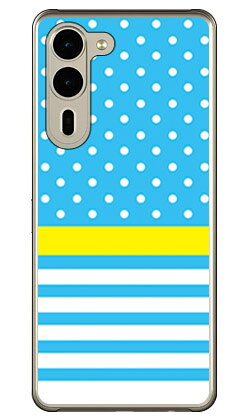 ドット ボーダー サックスブルー (クリア) arrows We2 Plus F-51E M06 SECOND SKIN 本体 保護 ハードケース スマホカバー　送料無料