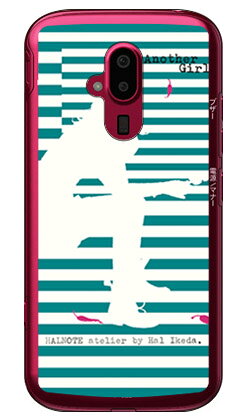 樂天商城 - 池田ハル 「アナザーガール・ストライプ2・ターコイズグリーン」 （クリア） らくらくスマートフォン F-52B docomo SECOND SKIN らくらくスマートフォン f-52b ケース らくらくスマートフォン f-52b カバー らくらく スマホ ケース らくらく スマホ 送料無料