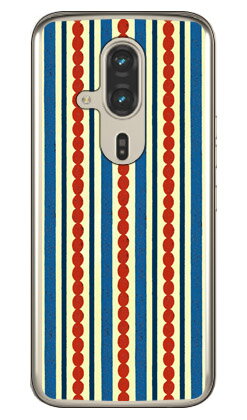 樂天商城 - シマシマ ブルー×レッド (クリア) らくらくスマートフォン F-53E Coverfull 本体 保護 ハードケース スマホカバー　送料無料