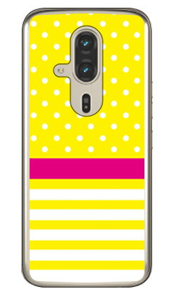 樂天商城 - ドット ボーダー イエロー (クリア) らくらくスマートフォン F-53E SECOND SKIN 本体 保護 ハードケース スマホカバー　送料無料