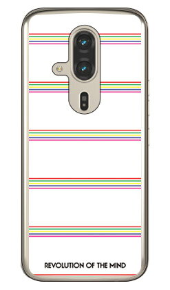 Multi border ホワイト (クリア) design by ROTM らくらくスマートフォン F-53E SECOND SKIN 本体 保護 ハードケース スマホカバー　送料無料