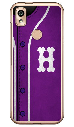 Cf LTD ベースボール イニシャル パープル H （クリア） あんしんスマホ KY-51B docomo Coverfull ハードケース あんしんスマホ ky-51b ケース あんしんスマホ ky-51b カバー あんしん スマホ ケース あんしん スマホ カバー ky51b ケース ky51b 送料無料