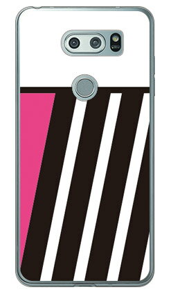 PINK ＆ BLACK ピンク （ソフトTPUクリア） design by ROTM V30+ L-01K・JOJO L-02K・isai V30+ LGV35 docomo・au SECOND SKIN v30+ ケース v30+ カバー V30 ジョジョ イサイ l-01k l-02k lgv35 ケース V30 ジョジョ イサイ l-01k l-02k lgv35 送料無料