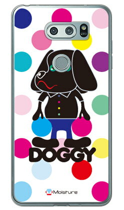 Doggy マルチカラードット （ソフトTPUクリア） design by Moisture V30+ L-01K・JOJO L-02K・isai V30+ LGV35 docomo・au SECOND SKIN v30+ ケース v30+ カバー V30 ジョジョ イサイ l-01k l-02k lgv35 ケース V30 ジョジョ イサイ 送料無料