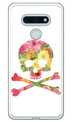 Flower skull ホワイト （ソフトTPUクリア） design by ROTM LG style3 L-41A docomo SECOND SKIN ソフトケース l-41a ケース l-41a カバー lg style3 l-41a ケース lg style3 l-41a カバー lg l-41a ケース lg l-41a カバー スマホカバー 送料無料