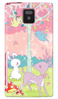 【送料無料】Milk'sDesignしらくらゆりこ「メルヘンな森」/forELUGAVP-06D/docomo【Coverfull】【カバフル】【全面】【受注生産】