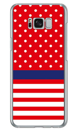 ドット ボーダー レッド （クリア） Galaxy S8+ （PLUS） SC-03J・SCV35 docomo・au SECOND SKIN galaxy s8 plus ケース galaxy s8 plus カバー ギャラクシーs8 プラス ケース ギャラクシーs8 プラス カバー sc-03j ケース sc-03j 送料無料