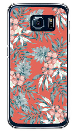 リゾートフラワー サーモンピンク （クリア） Galaxy S6 SC-05G docomo SECOND SKIN sc-05g ケース sc-05g カバー sc-05gケース sc-05g カバー galaxy s6 ケース galaxy s6 カバー ギャラクシーs6 ケース ギャラクシーs6 カバー 送料無料