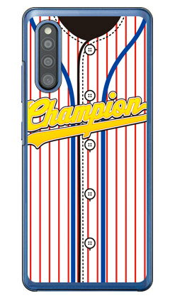Cf LTD ベースボールユニフォーム レッドストライプ×ブルー （クリア） Galaxy A41 SC-41A・SCV48 docomo・au Coverfull galaxy a41 ケース ギャラクシー Case ギャラクシーa41 Cover スマホケース スマホ カバー スマートフォン galaxya41 送料無料