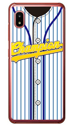 Cf LTD ベースボールユニフォーム ブルーストライプ×ブルー （クリア） Galaxy A21 SC-42A・A21 シンプル SCV49 docomo・au Coverfull sc42a ケース sc42a カバー galaxy a21 sc-42a ケース galaxy a21 sc-42a カバー galaxy a21 ケース galaxy 送料無料