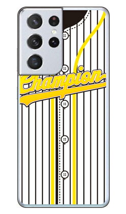 Cf LTD ベースボールユニフォーム ブラックストライプ×イエロー （クリア） Galaxy S21 Ultra 5G SC-52B docomo Coverfull sc-52b ケース sc-52b カバー sc 52b ケース sc 52b カバー sc52b ケース sc52b カバー sc52bケース sc52bカバー galaxy 送料無料