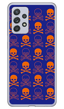 スカル ネイビー×オレンジ （ソフトTPUクリア） Galaxy A52 5G SC-53B docomo SECO...
