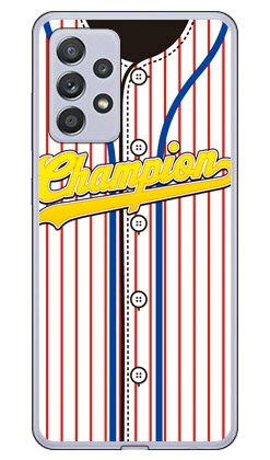 Cf LTD ベースボールユニフォーム レッドストライプ×ブルー （クリア） Galaxy A52 5G SC-53B docomo Coverfull sc53b ケース sc53b カバー galaxy a52 5g sc-53b ケース galaxy a52 5g sc-53b カバー galaxy a52 5g ケース galaxy a52 5g 送料無料