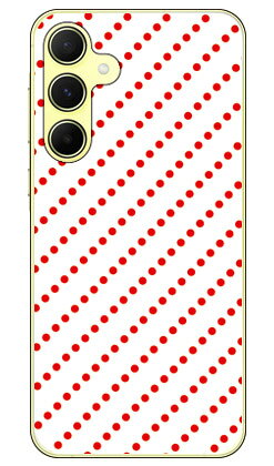 乐天商城 - ドットストライプ ホワイト×レッド (クリア) Galaxy A55 5G SC-53E SCG27 SECOND SKIN 本体 保護 ハードケース スマホカバー　送料無料