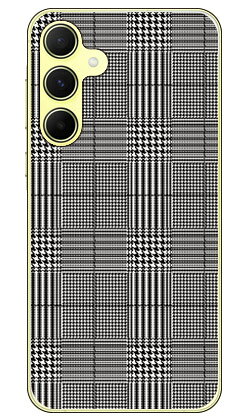 乐天商城 - グレンチェック ホワイト×ブラック (クリア) Galaxy A55 5G SC-53E SCG27 SECOND SKIN 本体 保護 ハードケース スマホカバー　送料無料