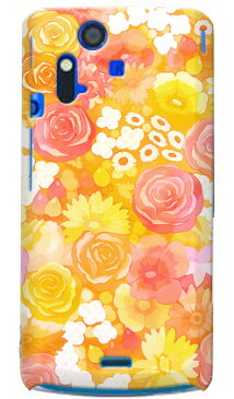 【送料無料】 uistore 「Rose&Flower (orange)」 / for Xperia acro SO-02C/docomo 【SECOND SKIN】【ハードケース】xperia acro ケース カバー エクスペリア アクロ エクスぺリア Case Cover スマートフォンケース スマホケース