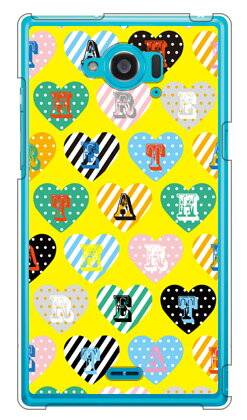 カラフルハート イエロー (クリア) AQUOS ZETA SH-01G docomo Coverfull sh01g ケース sh01g カバー aquos zeta sh-01g ケース aquos zeta sh-01g カバー アクオスフォン カバー sh01g zeta sh-01g sh01gケース sh01gカバー 送料無料