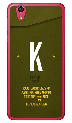Cf LTD ミリタリー イニシャル アルファベット K カーキ （クリア） AQUOS EVER SH-02J・U SHV37・SH-M04・L・L2 UQ mobile docomo・au・MVNOスマホ（SIMフリー端末） Coverfull sh-02j ケース sh-02j カバー shv37 ケース shv37 送料無料
