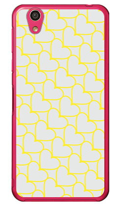 ハートストライプ グレー×イエロー （クリア） AQUOS EVER SH-02J・U SHV37・SH-M04・L・L2 UQ mobile docomo・au・MVNOスマホ（SIMフリー端末） SECOND SKIN sh-02j ケース sh-02j カバー shv37 ケース shv37 カバー sh-m04 ケース 送料無料