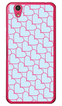 ハートストライプ サックスブルー×ピンク （クリア） AQUOS EVER SH-02J・U SHV37・SH-M04・L・L2 UQ mobile docomo・au・MVNOスマホ（SIMフリー端末） SECOND SKIN sh-02j ケース sh-02j カバー shv37 ケース shv37 カバー sh-m04 送料無料