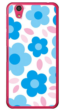 フラワーポップ ホワイト×ブルー （クリア） AQUOS EVER SH-02J・U SHV37・SH-M04・L・L2 UQ mobile docomo・au・MVNOスマホ（SIMフリー端末） SECOND SKIN sh-02j ケース sh-02j カバー shv37 ケース shv37 カバー sh-m04 ケース 送料無料