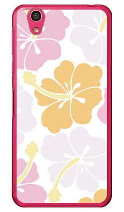 北欧ハイビスカス パステル （クリア） AQUOS EVER SH-02J・U SHV37・SH-M04・L・L2 UQ mobile docomo・au・MVNOスマホ（SIMフリー端末） SECOND SKIN sh-02j ケース sh-02j カバー shv37 ケース shv37 カバー sh-m04 ケース sh-m04 送料無料