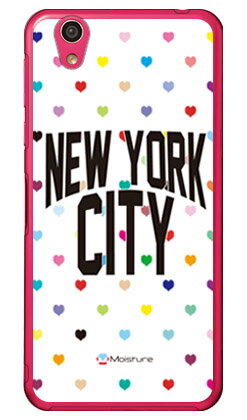 NYC マルチハートドットホワイト （クリア） design by Moisture AQUOS EVER SH-02J・U SHV37・SH-M04・L・L2 UQ mobile docomo・au・MVNOスマホ（SIMフリー端末） SECOND SKIN sh-02j ケース sh-02j カバー shv37 ケース shv37 送料無料
