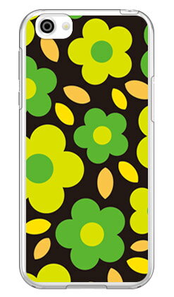 フラワーポップ ブラック×グリーン （クリア） AQUOS R SH-03J・SHV39・605SH docomo・au・SoftBank SECOND SKIN aquos r ケース aquos r カバー アクオスr ケース アクオスr カバー sh-03j ケース sh-03j カバー sh03j ケース 送料無料