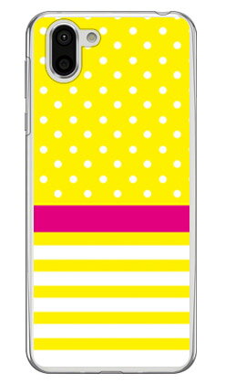 ドット ボーダー イエロー （クリア） AQUOS R2 SH-03K・SHV42・706SH docomo・au・SoftBank SECOND SKIN aquos r sh-03k shv42 706sh ケース aquos r sh-03k shv42 706sh カバー sh-03k shv42 706shケース sh-03k shv42 706shカバー sh03k shv42 送料無料