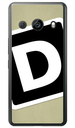 樂天商城 - Cf LTD キャンプ イニシャル ベージュ×ブラック D (クリア) AQUOS R8 pro SH-51D A301SH SH-R80P Coverfull 本体 保護 ハードケース スマホカバー　送料無料